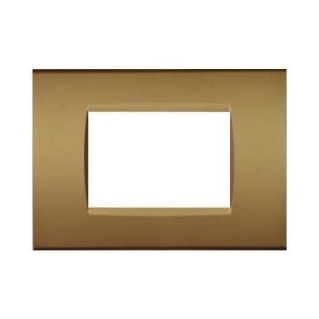 Placca in tecnopolimero 3 posti color sabbia compatibile Living International