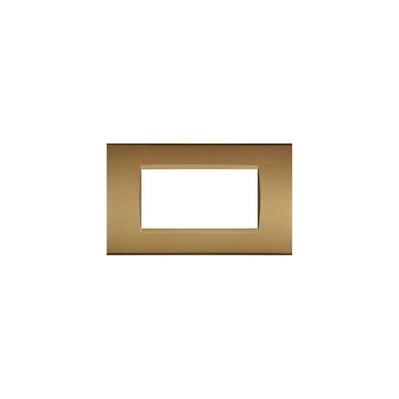 Placca in tecnopolimero 4 posti color sabbia compatibile Living International