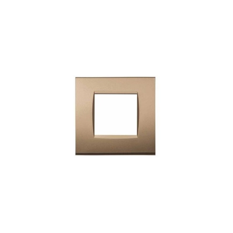 Placca in tecnopolimero 2 posti color sabbia compatibile Living International