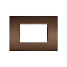 Placca in tecnopolimero 3 posti color bronzo compatibile Living International