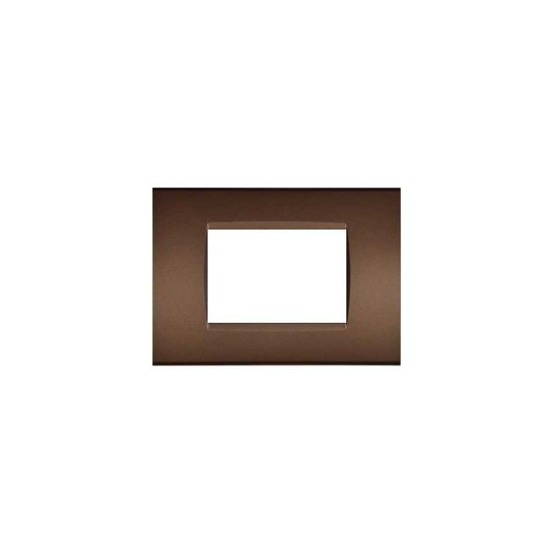 Placca in tecnopolimero 3 posti color bronzo compatibile Living International