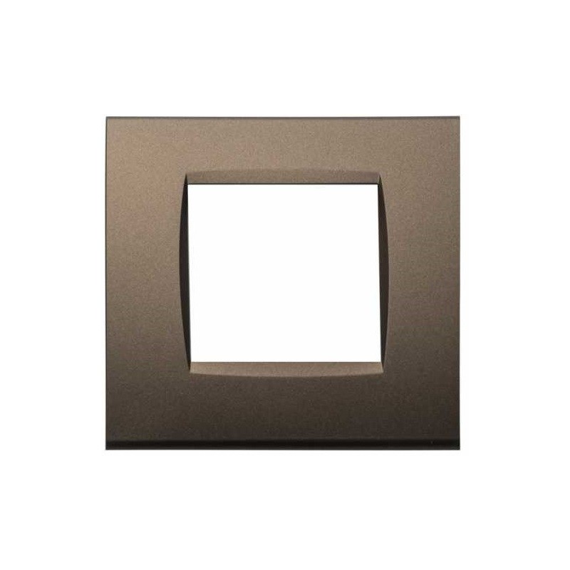 Placca in tecnopolimero 2 posti color bronzo compatibile Living International