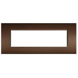 Placca in tecnopolimero 7 posti color bronzo compatibile Living International