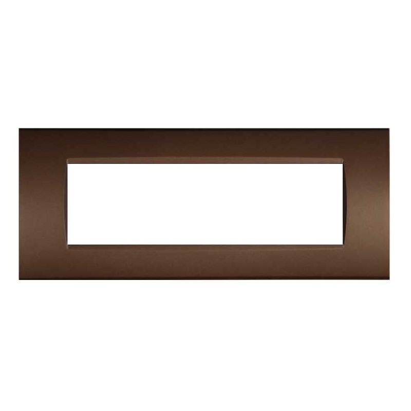 Placca in tecnopolimero 7 posti color bronzo compatibile Living International