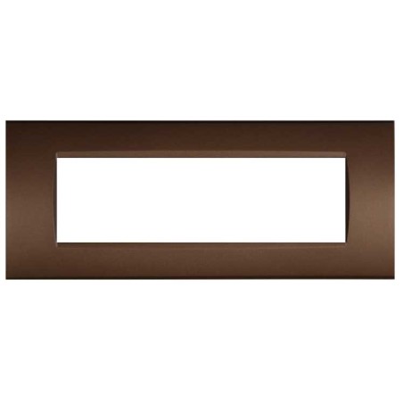 Placca in tecnopolimero 7 posti color bronzo compatibile Living International