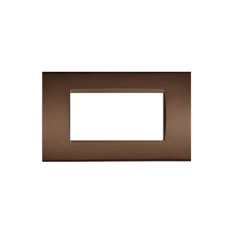 Placca in tecnopolimero 4 posti color bronzo compatibile Living International