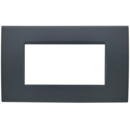 Placca 4 posti antracite Soft Touch compatibile Living International