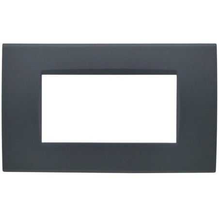 Placca 4 posti antracite Soft Touch compatibile Living International