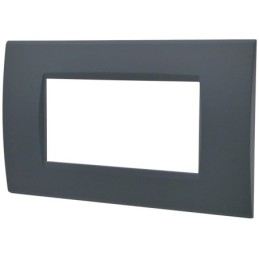 Placca 4 posti antracite Soft Touch compatibile Living International