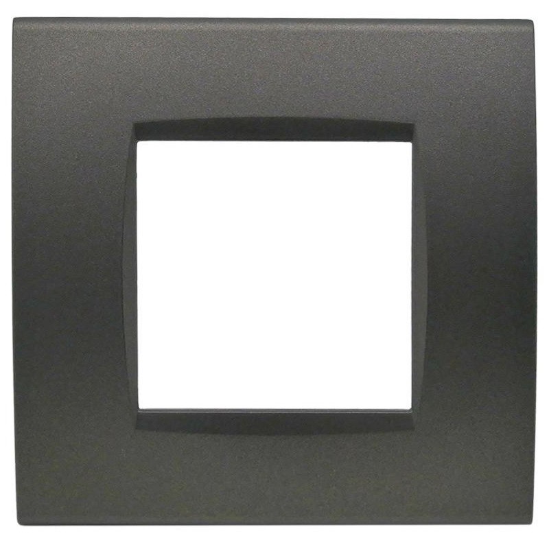 Placca 2 posti testa di moro Soft Touch compatibile Living International