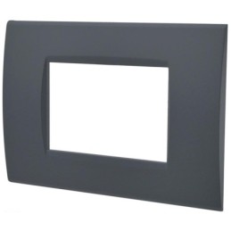 Placca 3 posti antracite Soft Touch compatibile Living International