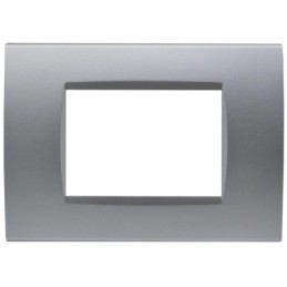 Placca 3 posti argento Soft Touch compatibile Living International