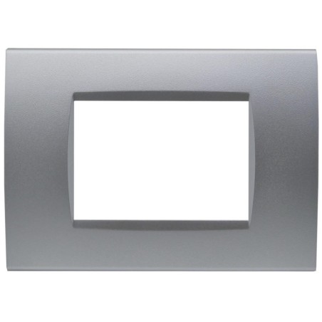 Placca 3 posti argento Soft Touch compatibile Living International