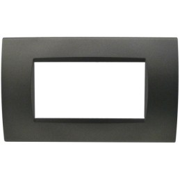 Placca 4 posti testa di moro Soft Touch compatibile Living International