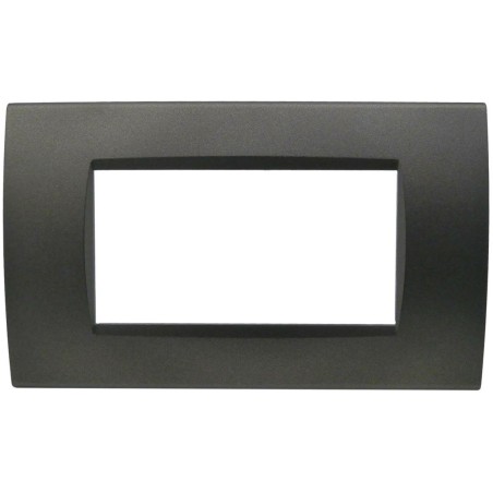 Placca 4 posti testa di moro Soft Touch compatibile Living International