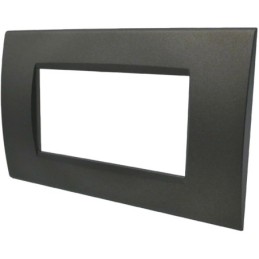 Placca 4 posti testa di moro Soft Touch compatibile Living International