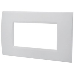 Placca 4 posti bianca Soft Touch compatibile Living International