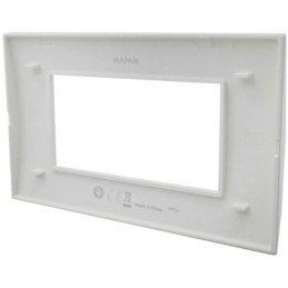 Placca 4 posti bianca Soft Touch compatibile Living International