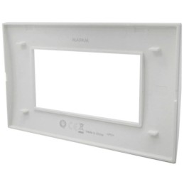 Placca 4 posti argento Soft Touch compatibile Living International