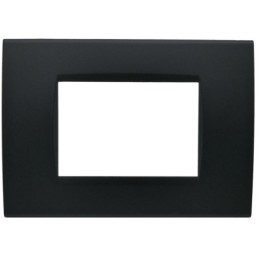 Placca 3 posti nera Soft Touch compatibile Living International