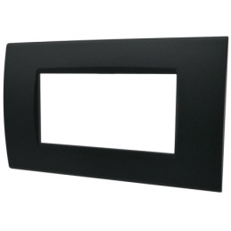 Placca 3 posti nera Soft Touch compatibile Living International