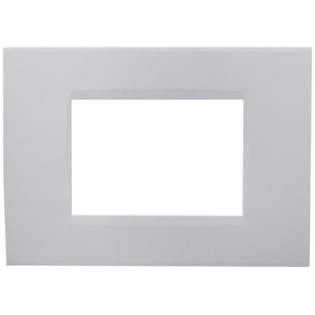 Placca 3 posti bianca Soft Touch compatibile Living International