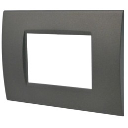 Placca 3 posti testa di moro Soft Touch compatibile Living International