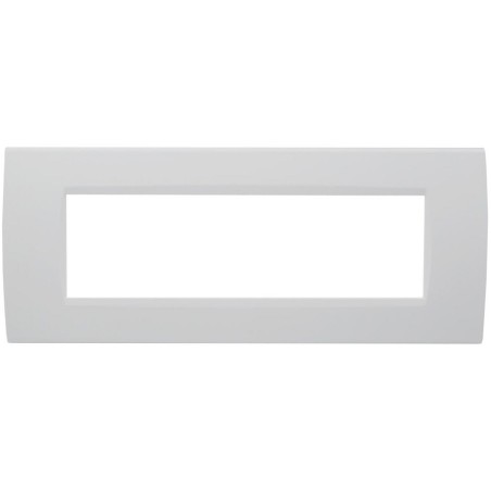 Placca 7 posti bianca Soft Touch compatibile Living International