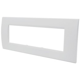 Placca 7 posti bianca Soft Touch compatibile Living International