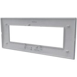 Placca 7 posti bianca Soft Touch compatibile Living International