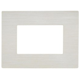 Placca bianco perla spazzolato 3 posti compatibile Living International