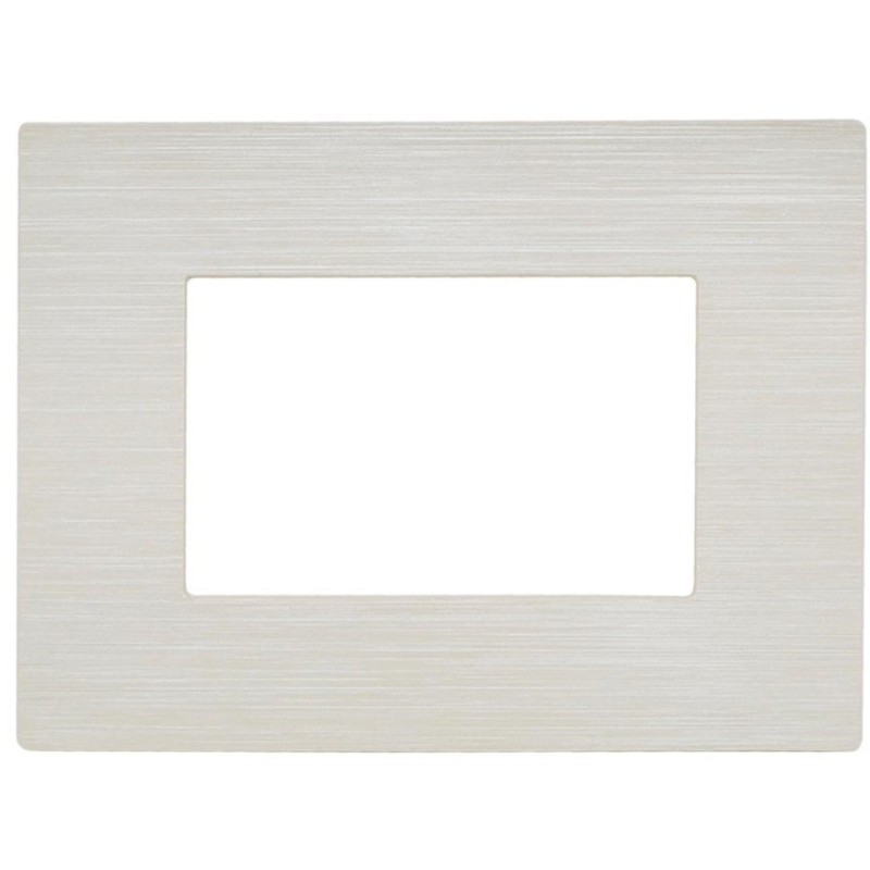 Placca bianco perla spazzolato 3 posti compatibile Living International