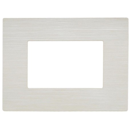 Placca bianco perla spazzolato 3 posti compatibile Living International