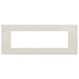 Placca bianco perla spazzolato 7 posti compatibile Living International