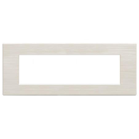 Placca bianco perla spazzolato 7 posti compatibile Living International
