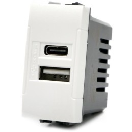 Doppia presa USB USB A - USB tipo C 5V 2.4A compatibile Living International