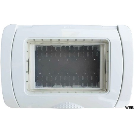 Placca Idrobox IP55 13x8.5cm 3 posti Bianco compatibile Matix