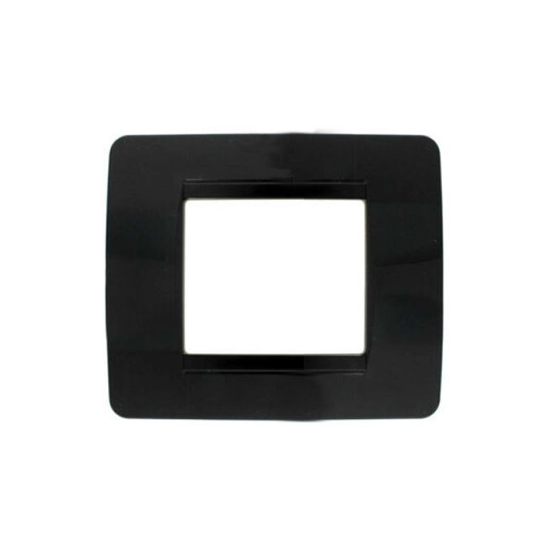 Placca 2 posti nera compatibile Matix