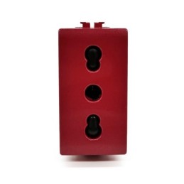 Presa bivalente 10-16A per segnalazione linea dedicata/emergenza rossa compatibile Matix