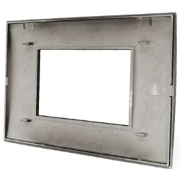 Placca 3 posti nera tecnopolimero compatibile Matix