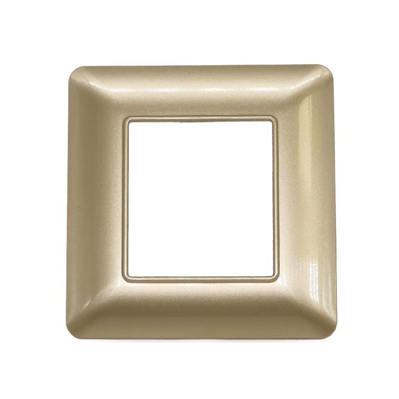Placca in tecnopolimero 2P champagne compatibile Matix