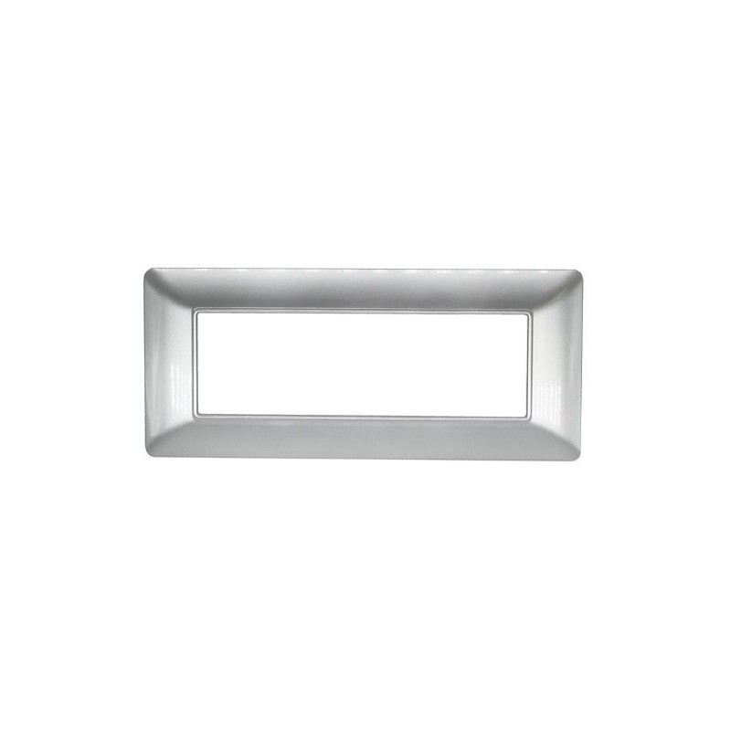 Placca in tecnopolimero 6P argento compatibile Matix
