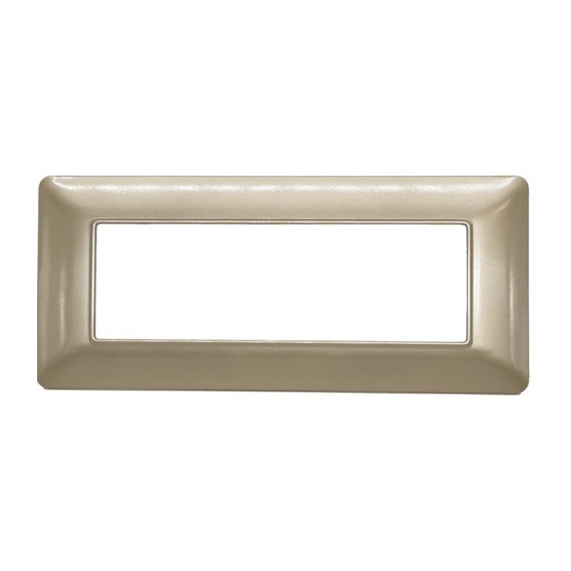 Placca in tecnopolimero 6P champagne compatibile Matix