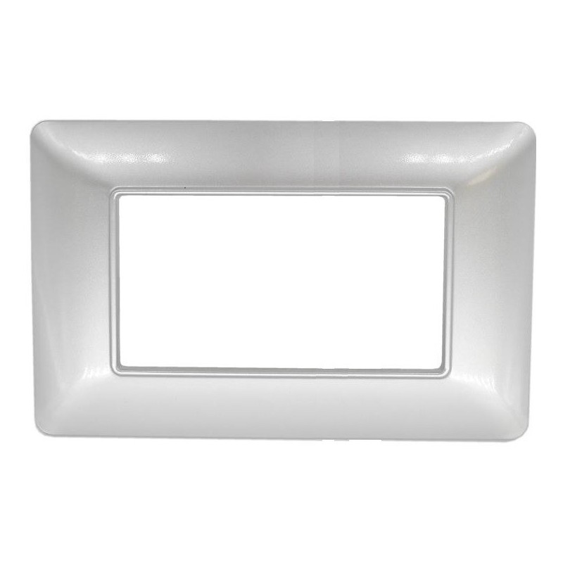 Placca in tecnopolimero 4P argento compatibile Matix