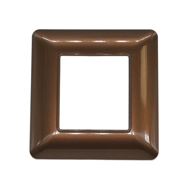 Placca 2 posti in tecnopolimero color bronzo compatibile Matix