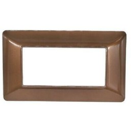 Placca 4 posti in tecnopolimero color bronzo compatibile Matix