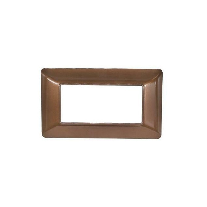Placca 4 posti in tecnopolimero color bronzo compatibile Matix