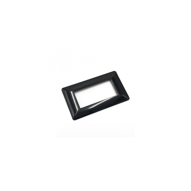 Placca in tecnopolimero 4P nera compatibile Matix