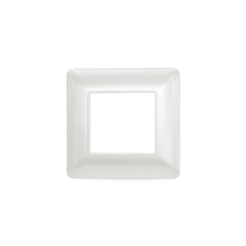 Placca 2 posti bianco perla compatibile Matix