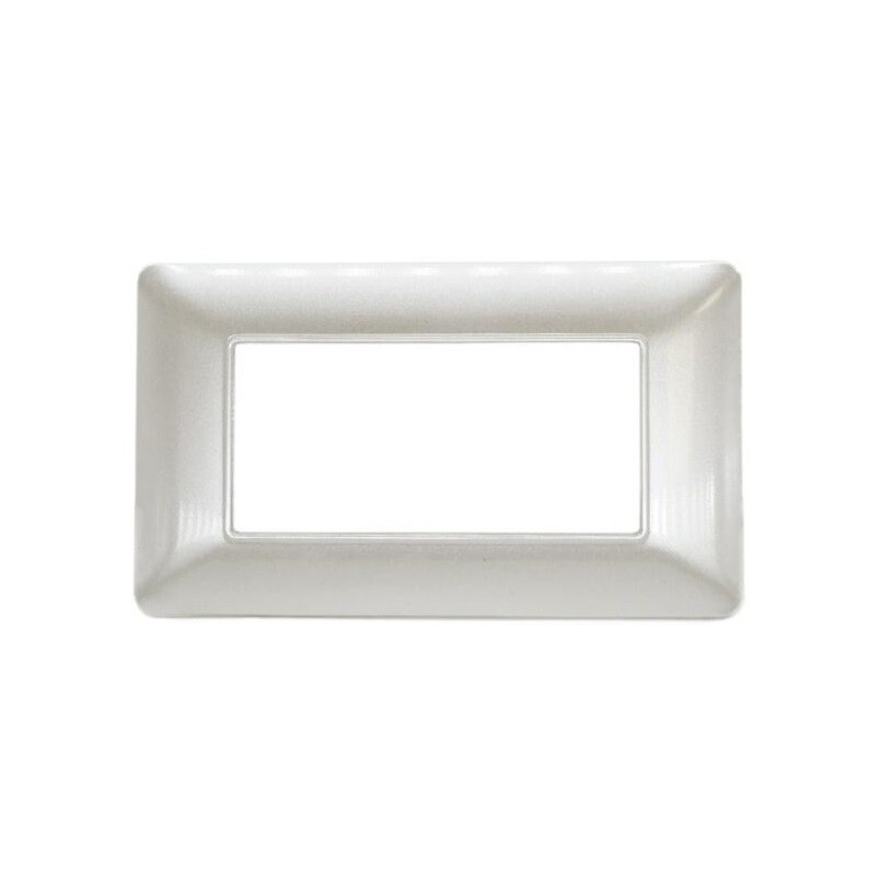 Placca 4 posti bianco perla compatibile Matix